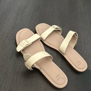A New Day Double Buckle Cream Sandal